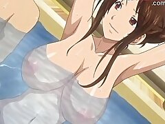 Beach Girl que muestra apagado cuerpo caliente, amor bikini hentai niñas. cuerpo caliente culo lindo, hermoso
