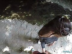 Общественный агент Затерянный Tourist выебанная вне под мостом