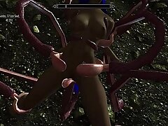 Sex with tentacles in a porn game