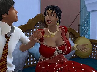 Desi Telugu Breezy Saree Tainty Lakshmi была соблазнена молодым человеком - Vol 1, часть 1 - злые прихоть - с английскими субтитрами