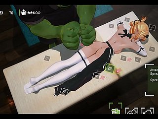 Orc Rub down [3D Hentai game] Ep.1 Oiled Rub down on kinky elf