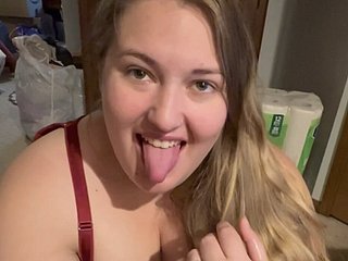 HOT bbw Tie the knot Blowjob Swallow Cum!!  surrounding a smile