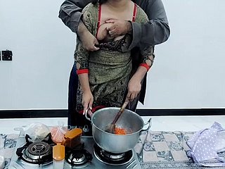 Pakistani village spliced fucked in kitchenette while cooking with apparent hindi audio
