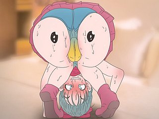 Piplup auf dem Hintern von Bulma! Pokemon und Dragon Sashay Anime Hentai (Cartoon 2d Sex) Pornos